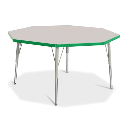 Jonti-Craft Berries Octagon Activity Table, 48 in. x 48 in., E-height, Freckled Gray/Green/Gray 6428JCE119